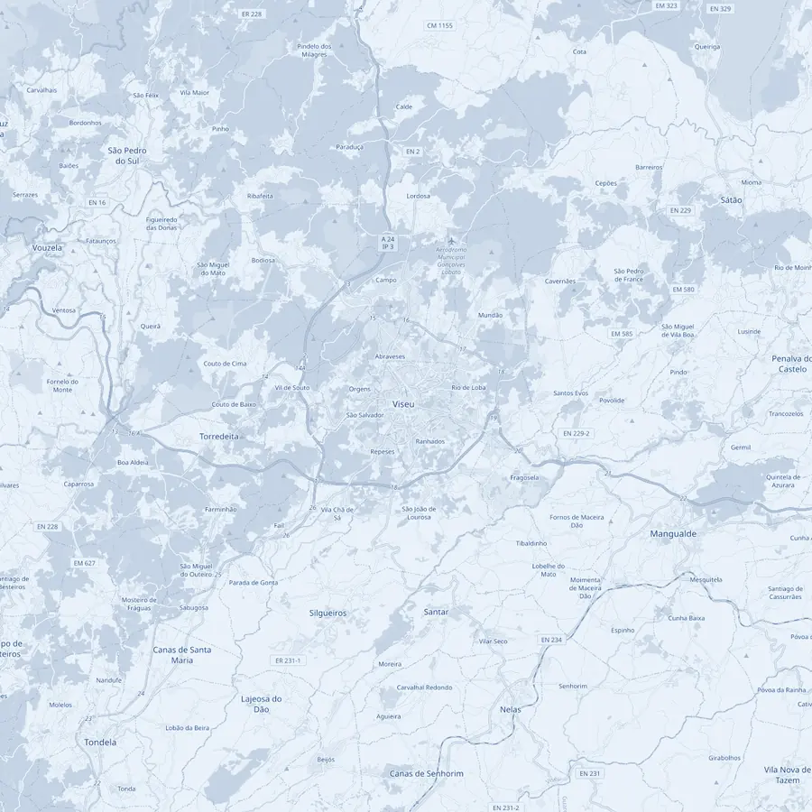 Mapa da região de Viseu